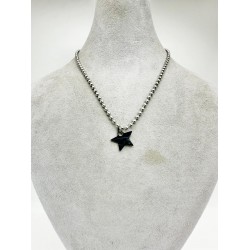 Gümüş Zincirli Yıldız Desenli Kolye